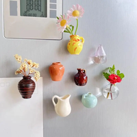 Creative Mini Vase Fridge Magnets – 8PCS Cute Ceramic Set for DIY Flower Decor, Aesthetic Home & Office, Perfect Summer Gif...