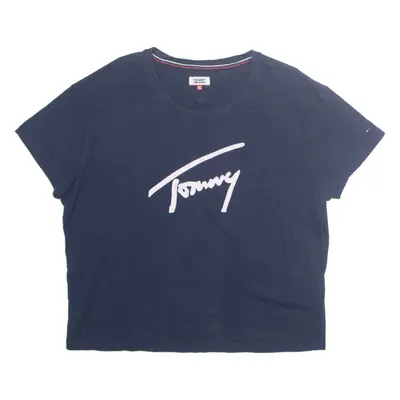 TOMMY HILFIGER Womens T-Shirt Blue XL