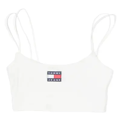 TOMMY HILFIGER Womens Cropped Vest White Sleeveless S