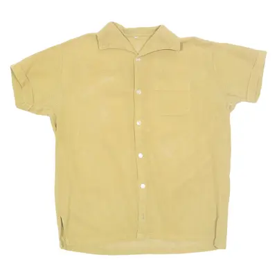 Mens Plain Shirt Brown S