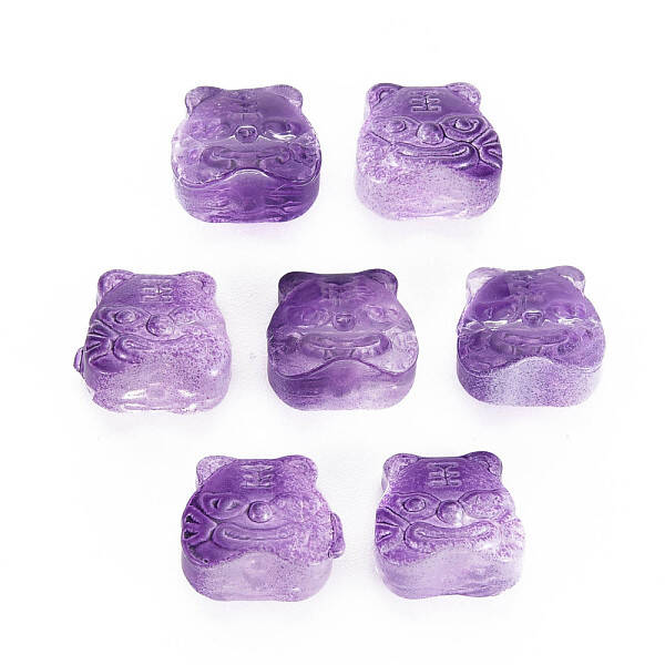 Two Tone Transparent Spray Painted Glass Beads