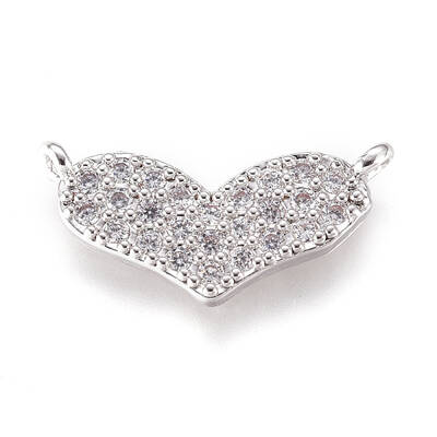 Brass Micro Pave Cubic Zirconia Links Connectors