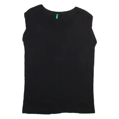 UNITED COLORS OF BENETTON Mens T-Shirt Black Sleeveless M