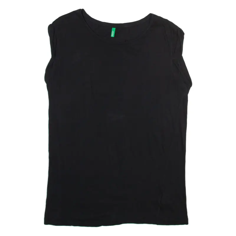 UNITED COLORS OF BENETTON Mens T-Shirt Black Sleeveless M