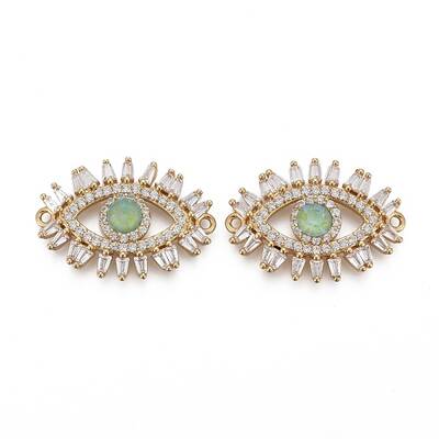Brass Micro Pave Cubic Zirconia Links