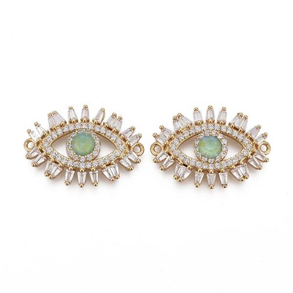 Brass Micro Pave Cubic Zirconia Links