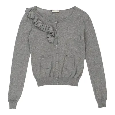 Ermanno Scervino Cardigan - Large Grey Cotton | Size: large