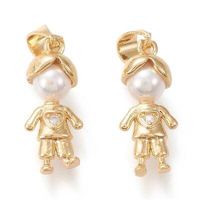 Brass Micro Pave Clear Cubic Zirconia Pendants