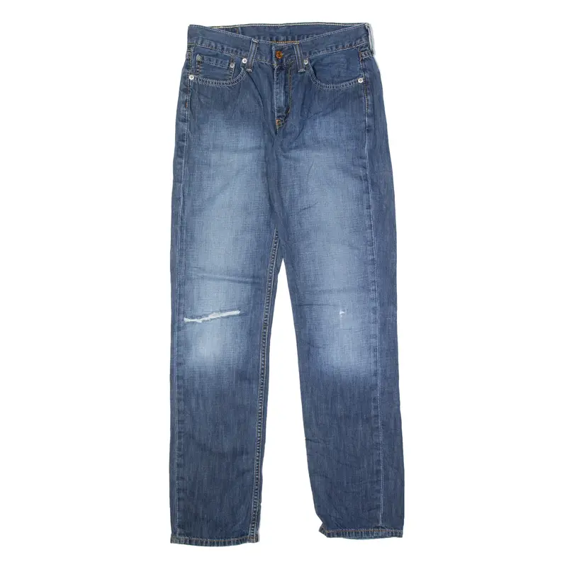 LEVI'S 514 Jeans Distressed Blue Denim Slim Straight Mens W29 L32