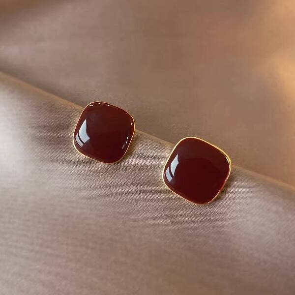 Alloy Enamel Stud Earrings