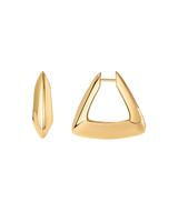 PAVOI 14K Gold Plated Sterling Silver Posts Geometric Hoop Earrings for Women - Trendy Geo Triangle Huggie Hoops Earring