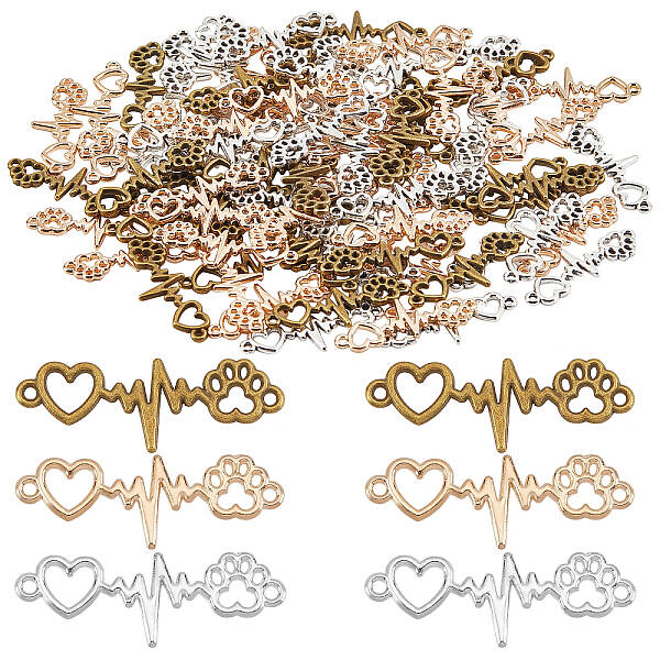 120Pcs 3 Colors Zinc Alloy Link Connectors