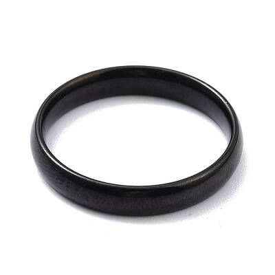 Ion Plating(IP) 304 Stainless Steel Simple Plain Band Finger Ring for Women