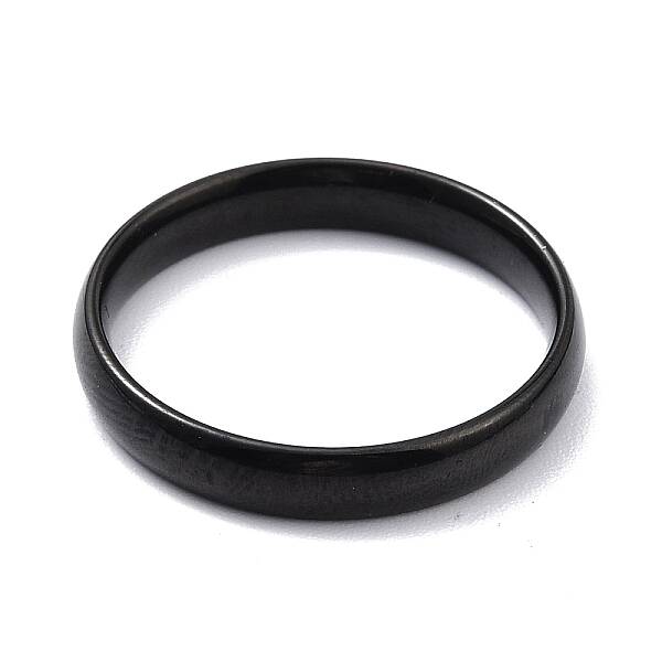 Ion Plating(IP) 304 Stainless Steel Simple Plain Band Finger Ring for Women