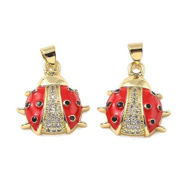 Brass Micro Pave Clear Cubic Zirconia Pendants