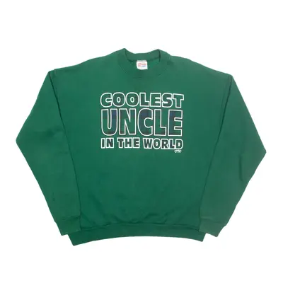HANES Coolest Uncle In The World Mens Sweatshirt Green XL