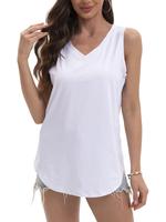 Womens Tank Tops V Neck Sum Breathable mer Sleeveless Shirts Casual Loose Tees Womenswear Flowy Elegant