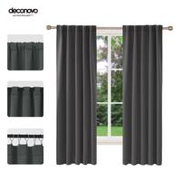 Back Tab and Rod Pocket Blackout Curtains 2 panels — Deconovo Thermal Insulated Room Darkening Curtains