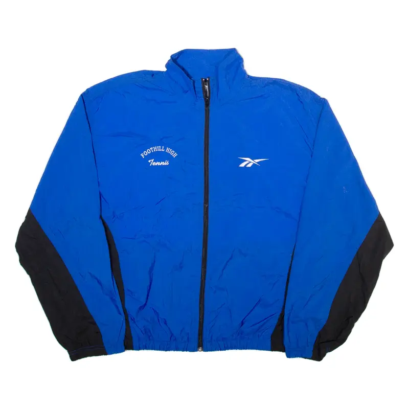 REEBOK Mens Track Jacket Blue Colourblock M
