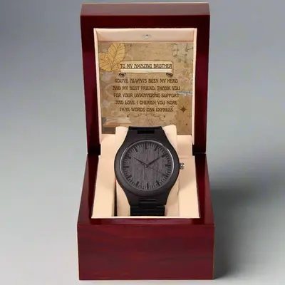Heartfelt Wooden Watch for My Amazing Brother