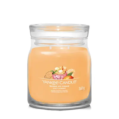 Yankee Candle Candela Aromatica Signature In Vetro Medio Mango Ice Cream 368 G