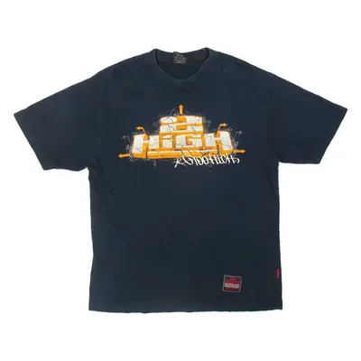 2 HIGH Mens T-Shirt Blue L