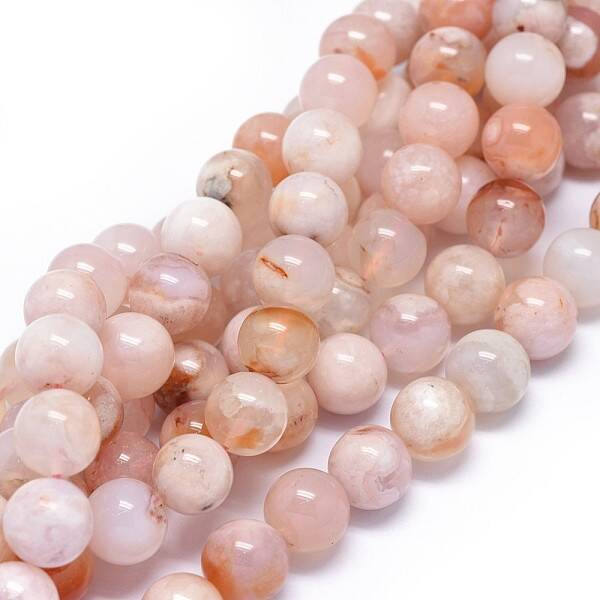 Natural Cherry Blossom Agate Beads Strands