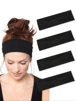 Solid Color Hair Band, Elastic Wide Band Hair Band, Sweat Absorbing Hair Band for Women & Girls, Fashion Hair Accessories for...