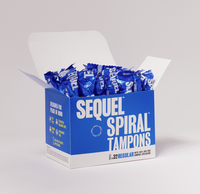 Sequel Spiral Tampon, Regular, Non-Toxic Plant Based, 32 Pack