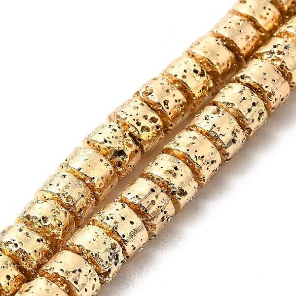 Electroplated Natural Lava Rock Beads Strands
