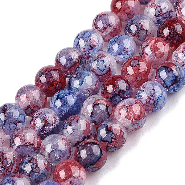Baking Painted Crackle Glass Bead Strands