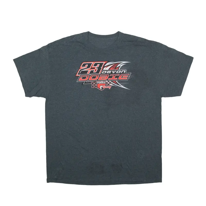 FERRIS RACING Devon Dobie Racing T-Shirt Grey Short Sleeve Mens L