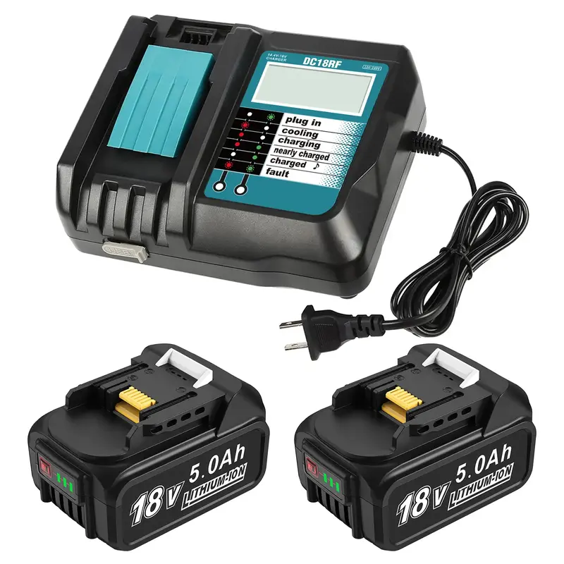 Amityke 18v 5.0Ah Battery Replacement for Makita Battery with DC18RF Charger Set, Compatile with Makita 18V Cordless Power To...