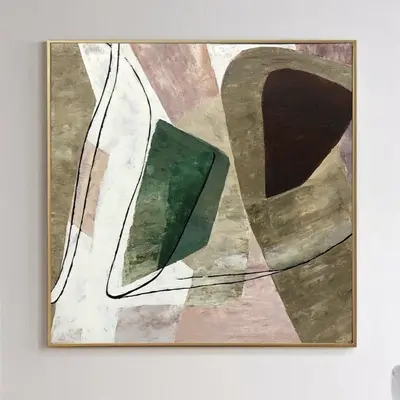 Abstract Beige Paintings On Canvas Minimalist Art Modern Textured Painting Original Neutral Wall Art Geometric Painting | GEO...