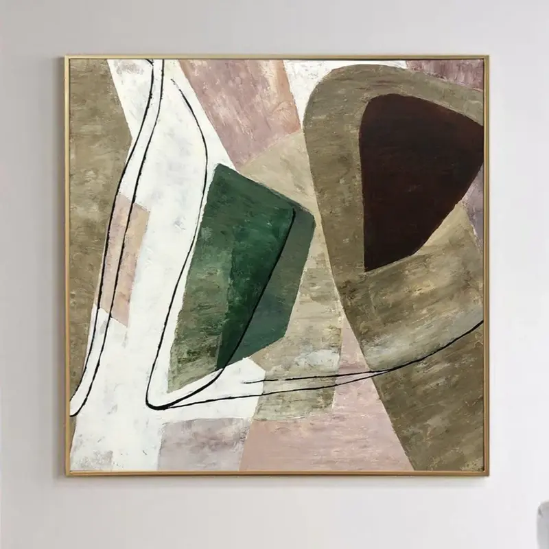 Abstract Beige Paintings On Canvas Minimalist Art Modern Textured Painting Original Neutral Wall Art Geometric Painting | GEO...