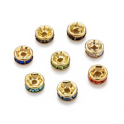 Brass Rhinestone Spacer Beads