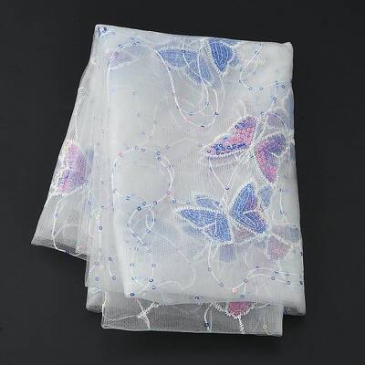 Butterfly Pattern Polyester Mesh Tulle Fabric