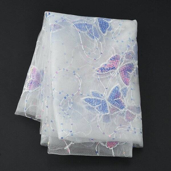 Butterfly Pattern Polyester Mesh Tulle Fabric