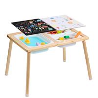 VEVOR Sensory Table for Toddlers, Kids Activity Table with 3 Foldable Storage Bins & Double-Sided Board, Indoor/Outdoor Play ...
