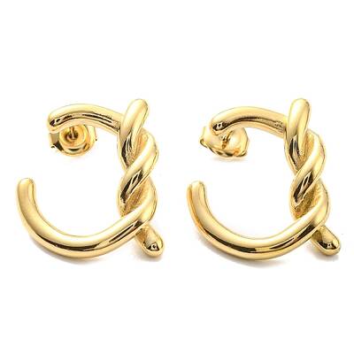 304 Stainless Steel Knot Stud Earrings