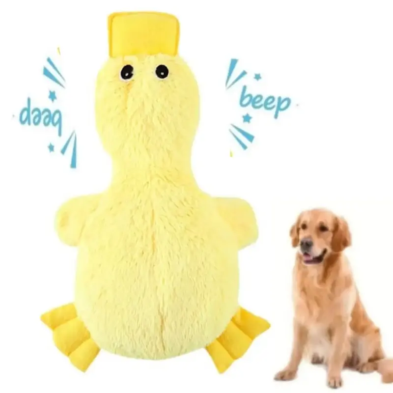 Cute Duck Design Squeaky Pet Plush Toy, Durable Chewable Plush Toy for Dogs, Bite Resistant Stuffed Animal Plushie