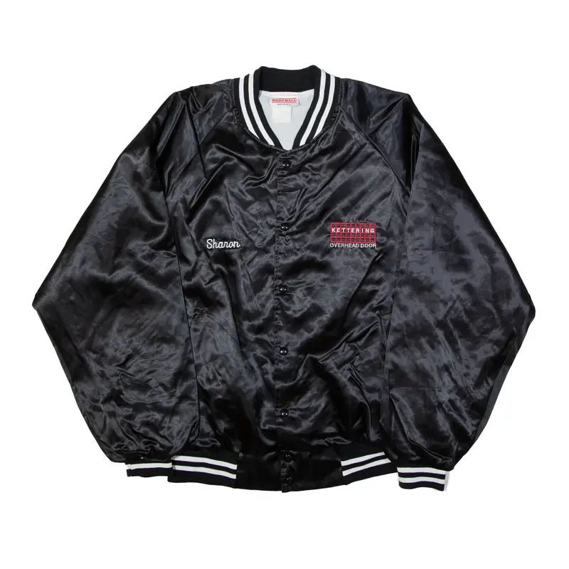 HARTWELL Garage Door Varsity USA Jacket Black 90s Mens XL