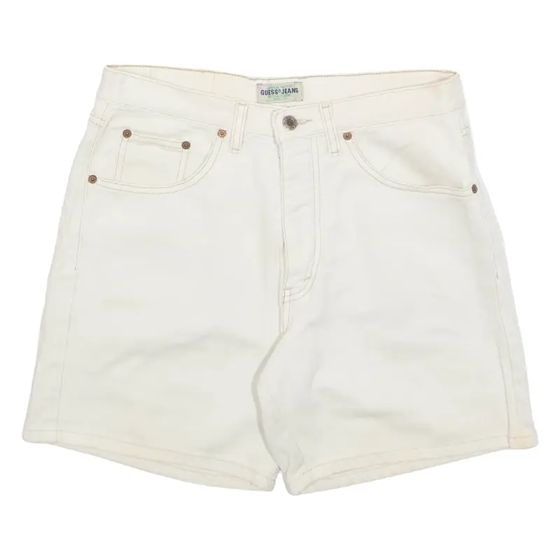 GUESS Womens Denim Shorts Cream M W30