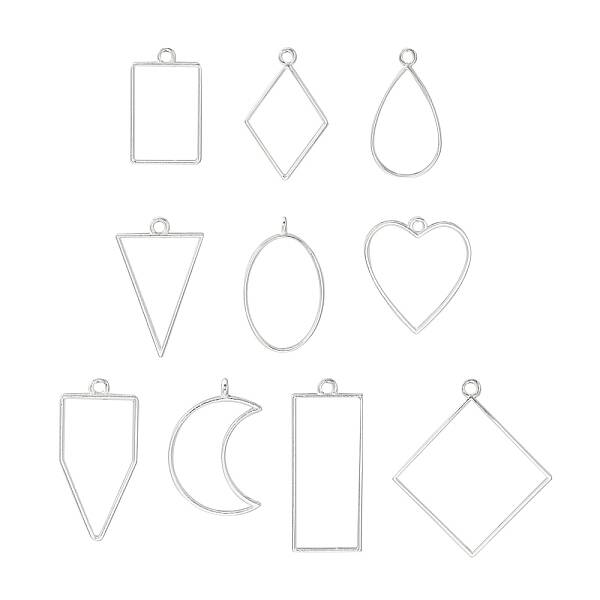 10Pcs Alloy Open Back Bezel Pendants
