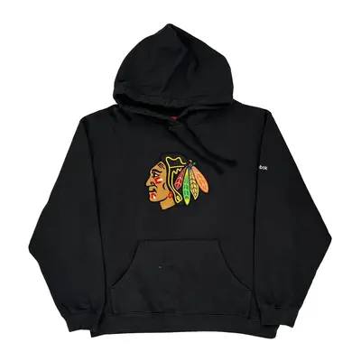 Chicago Blackhawks Reebok Nhl Hoodie - Large Black Polyester