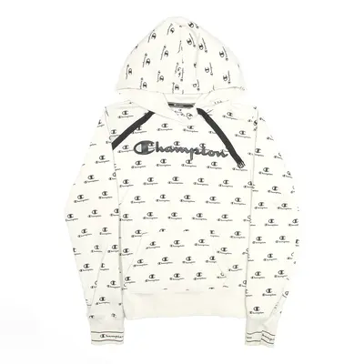 CHAMPION Cropped Sports Cream Pullover Hoodie Womens S