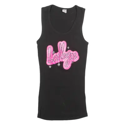 COTTON HERITAGE Las Vegas Womens Vest Black Sleeveless USA M