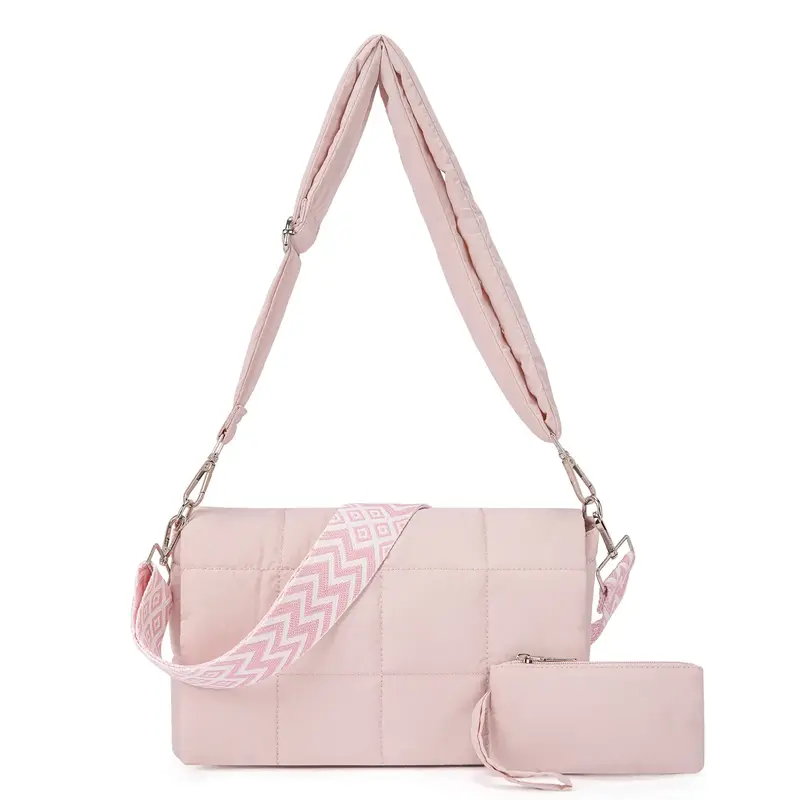 CLUCI falldealsforyou New Collection Puffer Shoulder Bag Crossbody Purse for Women Large Lightweight Cotton Padded Hobo Tote ...