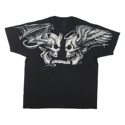 LIQUID BLUE Mens T-Shirt Black XL