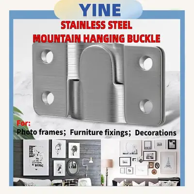 Stainless Steel Mountain Buckle Large Flush Mount Picture Frame Hook Interlocking Z-Clip Wall Mount Headboard Wall Mount With...